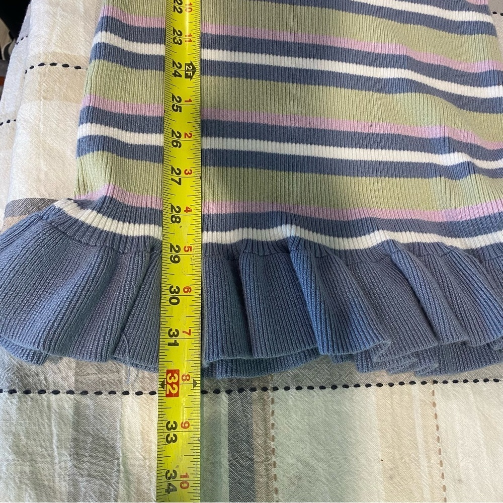 Hippie Rose‎ V-Neck Sleeveless Sweater Dress Stripe Ruffled Hem Size Small - Picture 8 of 8